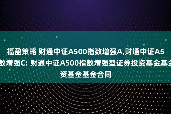 福盈策略 财通中证A500指数增强A,财通中证A500指数增强C: 财通中证A500指数增强型证券投资基金基金合同