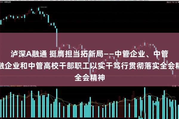 泸深A融通 挺膺担当拓新局——中管企业、中管金融企业和中管高校干部职工以实干笃行贯彻落实全会精神